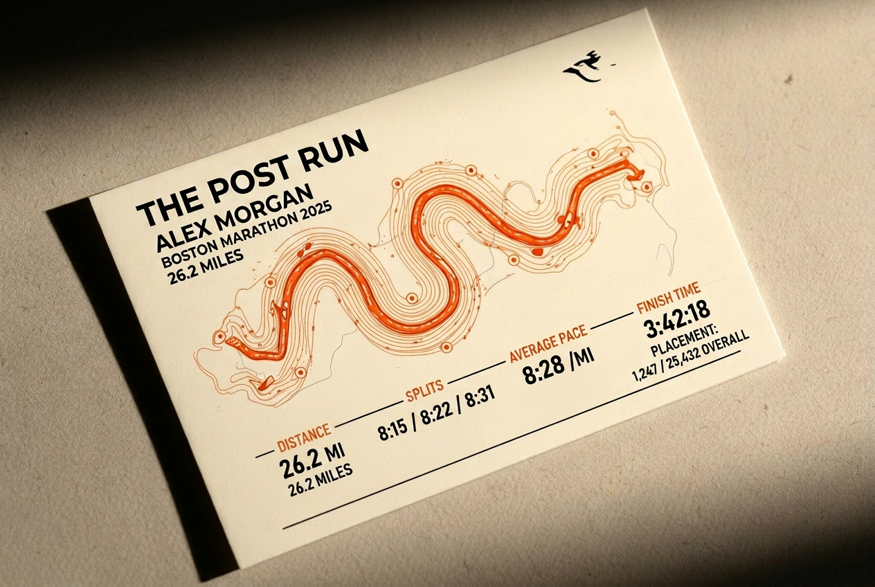 Personalized printed race recap mail piece